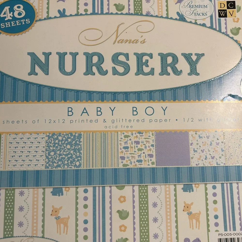 Nursery Baby Boy Scrapbook Kit - Blue and Green